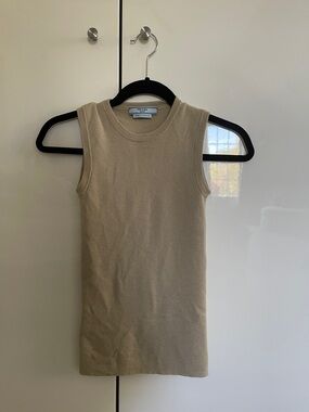 Prada Cashmere Beige Knit Sleeveless Sweater Top 38 XS